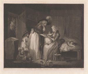 Madre visita a su hijo Una visita al niño en la enfermera (título sobre el objeto) de William Ward