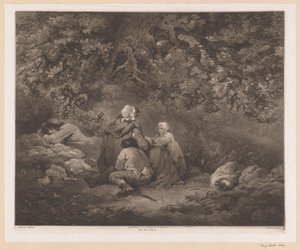 Familia descansando en un bosque Yeso (título sobre objeto) de William Ward