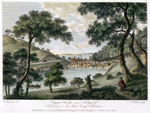 Fábrica de cobre cerca de Holywell, Flintshire, Gales, propiedad de la Compañía Mona, 1792 de William Watts