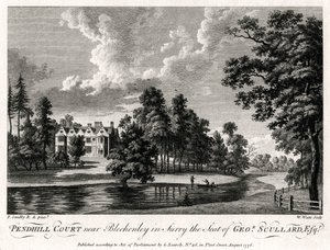 Pendhill Court cerca de Bletchenley en Surry, la residencia de George Scullard Esquire, 1776 de William Watts