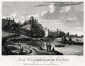 Vista sur del castillo de Shrewsbury, Shropshire de William Watts