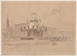 Edificio construido para la recepción del cuerpo del Presidente en Cleveland LCCN2004661243 de William Waud