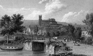 Hythe desde el Puente del Canal, grabado por E. Finden, 1829 de William Westall