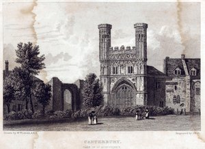 Vista de la puerta de la Abadía de San Agustín, finales del siglo XVIII de William Westall
