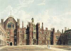 Vista del cuadrángulo en el Palacio de Hampton Court de 