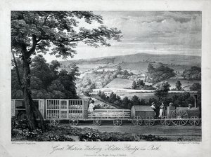 Great Western Railway, Kelston Bridge near Bath, c.1835-40 (litografía sobre papel) de William Weston Young