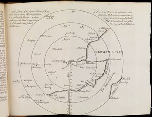 Mapa del sudeste de Inglaterra de William Whiston