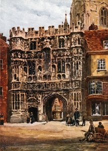 Canterbury, Christchurch Gateway (litografía en color) de William Wiehe Collins