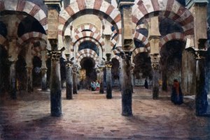 Córdoba, interior de la Mesquita (litografía en color) de William Wiehe Collins
