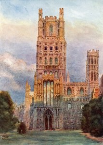 Ely, desde la fachada oeste (litografía en color) de William Wiehe Collins