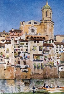 Gerona, la Catedral (litografía en color)