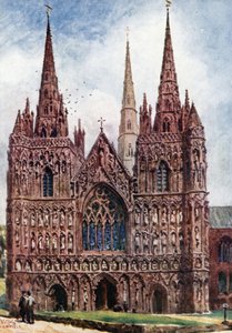 Lichfield, la fachada oeste (litografía en color) de William Wiehe Collins
