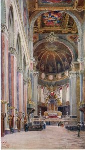 Nápoles. Interior de la Catedral (litografía en color)