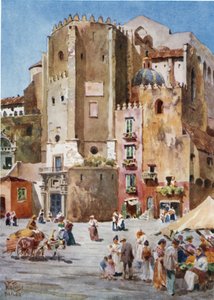 Nápoles. S. Domenico Maggiore (litografía en color)