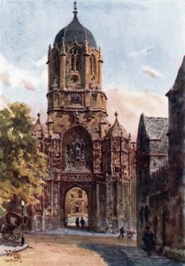 Oxford, Christchurch Gateway (litografía en color) de William Wiehe Collins