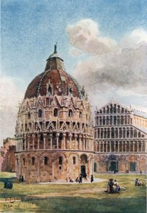 Pisa. El Baptisterio (litografía en color)