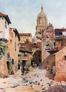 Salamanca, una calle antigua (litografía en color)