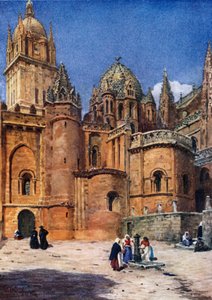Salamanca, la Catedral Vieja (litografía en color) de William Wiehe Collins