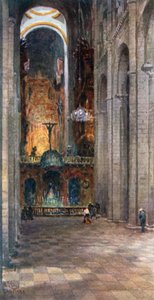 Santiago, interior de la Catedral (litografía en color)