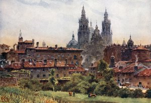 Santiago, la Catedral (litografía en color)