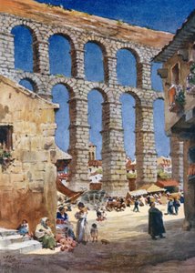 Segovia, el Acueducto (litografía en color)