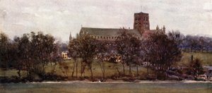 Albans desde las murallas de Old Verulam (litografía en color)