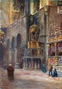 Venecia. Interior de San Marcos (litografía en color)