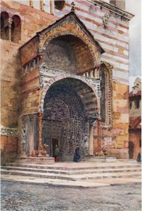 Verona. El Pórtico de la Catedral (litografía en color)
