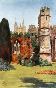 Wells, las Ruinas del Salón de Banquetes (litografía en color)