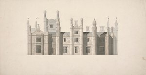 Alzado de una propuesta de diseño para Cambridge Colleges de William Wilkins
