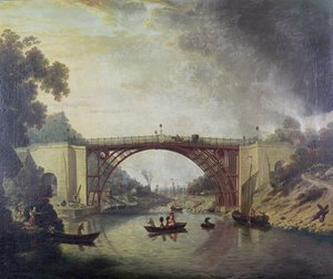 El puente de hierro cerca de Coalbrookdale, c.1780 de William Williams
