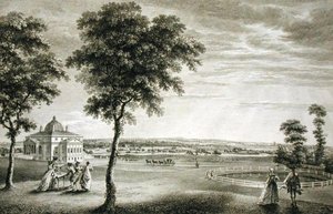 Foots-Cray Place en Kent, la residencia de Bourchier Cleeve Esq. (1715-60) de William Woollett
