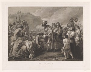Carlos II de Inglaterra llega a la playa de Dover, 25 de mayo de 1660 Restauración (título sobre objeto)