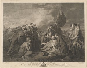 La muerte del General Wolf de William Woollett after Benjamin West