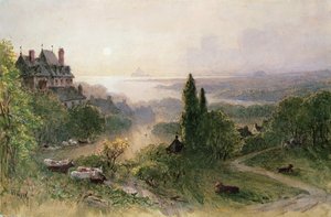 Paisaje con una casa grande