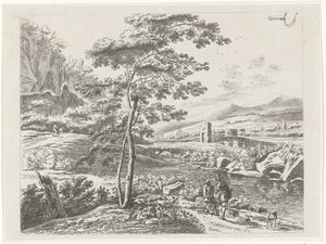 Paisaje con un peregrino y un pastor de William Young Ottley