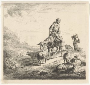 hombre en un burro