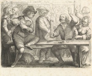 Músicos y bebedor en una posada de William Young Ottley