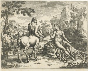 Ocyrhoe predice el destino de Quirón y Asclepio de William Young Ottley