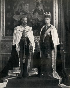El rey Jorge V y la reina María en su primera apertura del Parlamento, 6 de febrero de 1911, 1951
