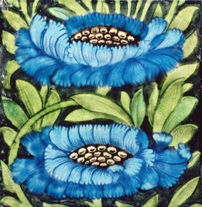 Azulejo con diseño floral de William de Morgan