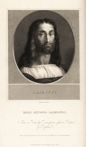 Retrato de Marcantonio Raimondi, grabador italiano, circa 1470-1534 de William the Younger Holl