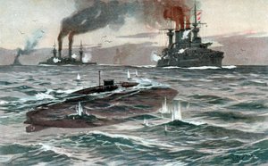 Submarino, c1905 (acuarela)