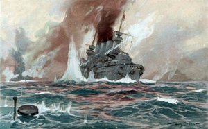 Submarino, c1905 (acuarela) de Willy Stöwer