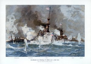 Batalla de Santiago de Cuba, 3 de julio de 1898, 1900 de Willy Stöwer