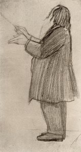 Johannes Brahms (1833-1897) Compositor alemán, dirección de orquesta 9dibujo) de Willy von Beckerath