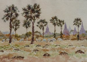 935 Vacas azules y palmetas