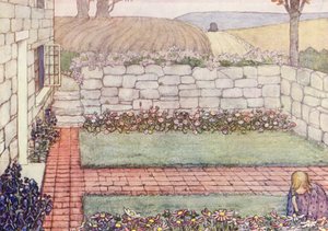 Libro infantil de jardinería: A Cornish Cottage (litografía en color)