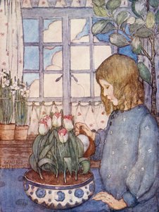 Libro infantil de jardinería: Un jardín de habitaciones en primavera (litografía en color) de Winifred Cayley Robinson