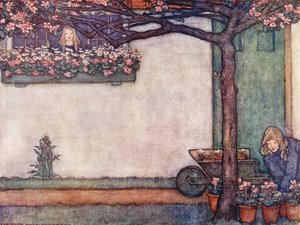 Libro infantil de jardinería: Un jardín de ventana (litografía en color)